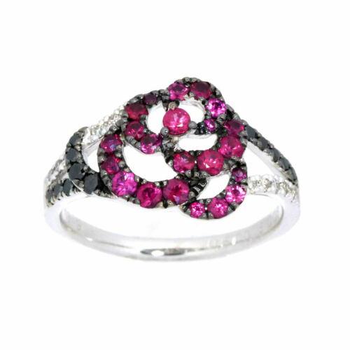 Authentic Ruby 0.57ct Black Diamond Ring 18K K18 WG: This item qualifies for FREE DOMESTIC SHIPPING to customers in the USA Style: Ring Department: Women Material: 18K Color: White Gold Size.: 6(Us) Weight: 3.8G(0.13Oz) The BIDHAUS Guarantee: Photos des