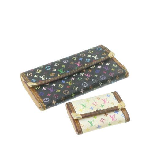 Authentic LOUIS VUITTON Monogram Multicolor Wallet 2Set: This item qualifies for FREE DOMESTIC SHIPPING to customers in the USA Brand: LOUIS VUITTON Material: PVC Leather Type: unknown Department: Woman Color: Multicolor UPC: Does not apply EAN: Does not ap