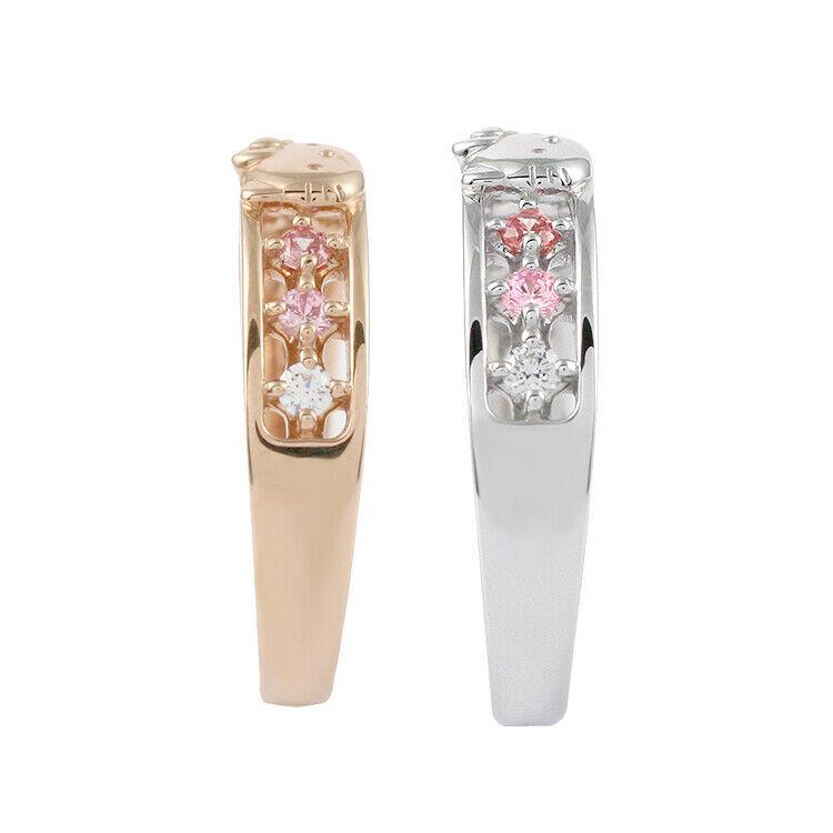 Authentic Sanrio Ring Hello Kitty Pink Rainbow Ladies: This item qualifies for FREE DOMESTIC SHIPPING to customers in the USA Condition: New Materials: 925 silver Cubic zirconia Silver color; rhodium plating (discoloration prevention effect) Pink color; P