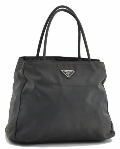 Authentic PRADA Nylon Hand Bag Gray: This item qualifies for FREE DOMESTIC SHIPPING to customers in the USA Brand: PRADA Style: Hand Bag Country/Region of Manufacture: Italy Type: Hand Bag Bag Length: 12.4inches (31.5cm) Department: Wome