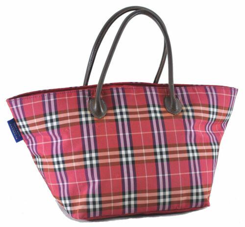 Authentic BURBERRY BLUE LABEL Check Tote Hand Bag Nylon: This item qualifies for FREE DOMESTIC SHIPPING to customers in the USA Brand: Burberry Style: Tote Bag Country/Region of Manufacture: Japan Type: Tote Bag Bag Length: 17.7inches (45cm) Department: Wom