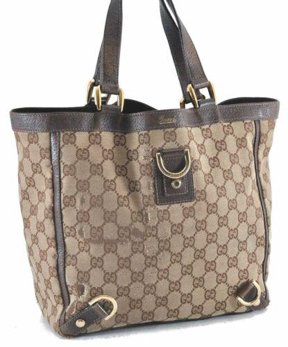 Authentic GUCCI Abbey Tote Bag Canvas Leather 130739: This item qualifies for FREE DOMESTIC SHIPPING to customers in the USA Brand: GUCCI Style: Tote Bag Country/Region of Manufacture: Italy Type: Tote Bag Serial Number: 130739002404 Department: Women Ba