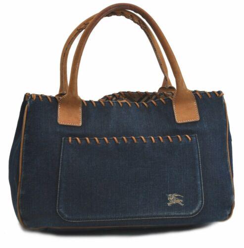 Authentic Burberry BLUE LABEL Denim Tote Bag Blue: This item qualifies for FREE DOMESTIC SHIPPING to customers in the USA Brand: Burberry Style: Hand Bag Country/Region of Manufacture: Japan Type: Hand Bag Bag Length: 14.2inches (36cm) Department: Wom