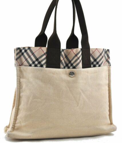 Authentic Burberry BLUE LABEL Check Canvas Tote Bag: This item qualifies for FREE DOMESTIC SHIPPING to customers in the USA Brand: Burberry Country/Region of Manufacture: Japan Bag Length: 13.2inches (33.5cm) Bag Height: 10.2inches (26cm) Bag Depth: 3in