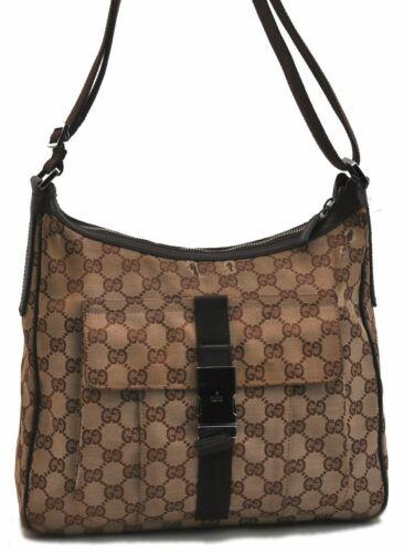 Authentic GUCCI Shoulder Cross Body Bag GG Canvas: This item qualifies for FREE DOMESTIC SHIPPING to customers in the USA Brand: GUCCI Bag Height: 9.4inches (24cm) Material: Canvas Bag Depth: 3inches (7.5cm) Style: Shoulder Bag MPN: Does not apply Col
