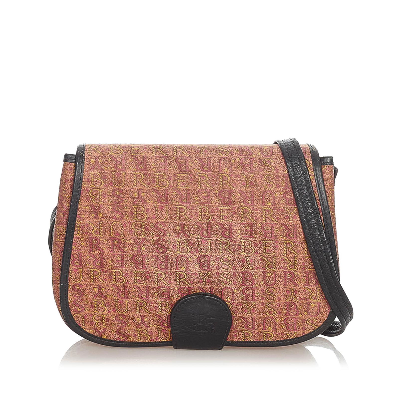 Authentic Burberry Logo Canvas Crossbody Bag: This item qualifies for FREE DOMESTIC SHIPPING to customers in the USA This crossbody bag features a canvas body with leather trim an adjustable flat leather strap a front flap with magnetic closure a