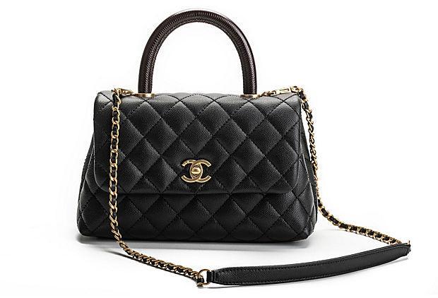 Authentic Chanel New Black Caviar Lizard Coco: This item qualifies for FREE DOMESTIC SHIPPING to customers in the USA Condition: New Era: Contemporary; 2000s Dimensions: 9" L x 5.5" W x 4" H Materials: leather metal Color: black brown gold Chanel 