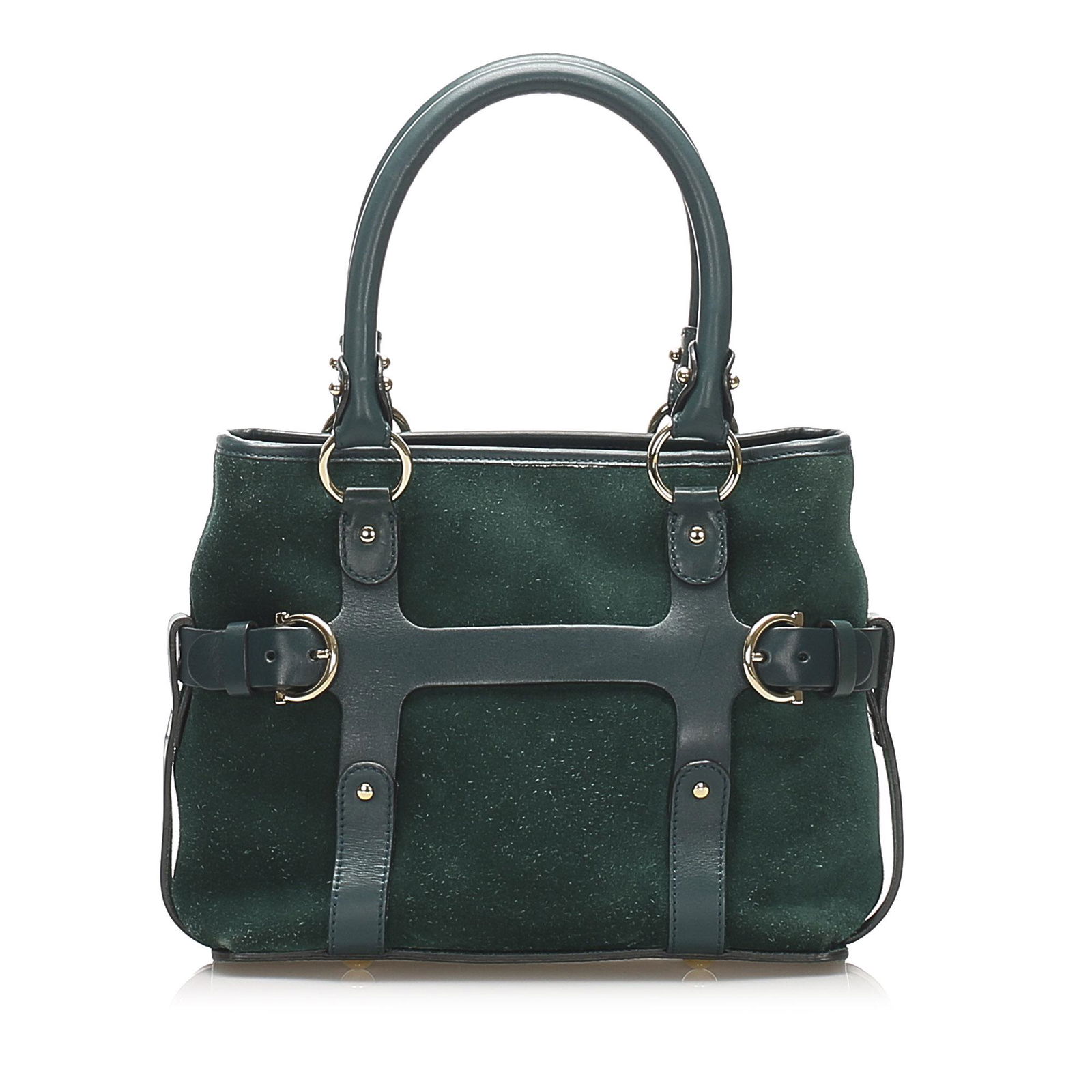 Authentic Ferragamo Suede Leather Satchel: This item qualifies for FREE DOMESTIC SHIPPING to customers in the USA This satchel features a suede leather body rolled leather handles a detachable strap and an open top. Brand: Ferragamo Model: Sue