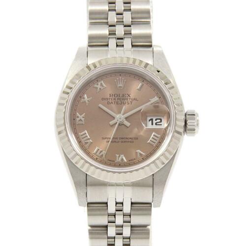Authentic ROLEX 69174 Datejust SSxWG Automatic: This item qualifies for FREE DOMESTIC SHIPPING to customers in the USA Brand: Rolex Size: Case Diameter 26Mm Maximum Arm Size:15.5Cm Type: Wristwatch Reference Number: 69174 Color: Pink Roman - Gender