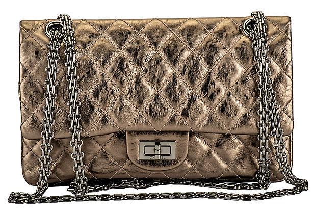 Authentic Chanel Argent Fonce' Reissue Double Flap: This item qualifies for FREE DOMESTIC SHIPPING to customers in the USA Condition: Excellent Era: Contemporary; 2000s Dimensions: 9" L x 2.5" W x 6" H Materials: leather/metal Color: argent fonce/ruthe