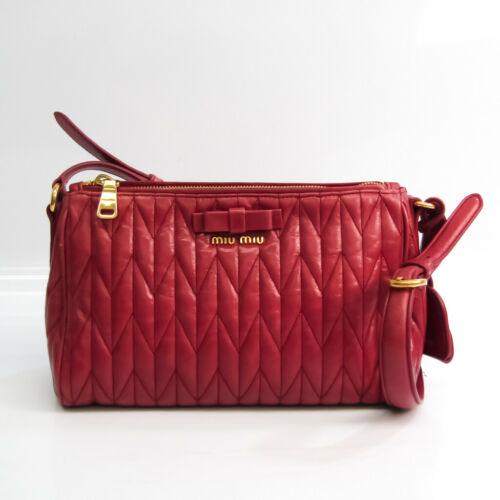 Authentic Miu Miu Women's Leather Shoulder Bag Pink Red: This item qualifies for FREE DOMESTIC SHIPPING to customers in the USA Brand: Miu Miu Closure: Zipper Material: Leather Occasion: Business Style: Shoulder Bag Country/Region Of Manufacture: Italy Colo