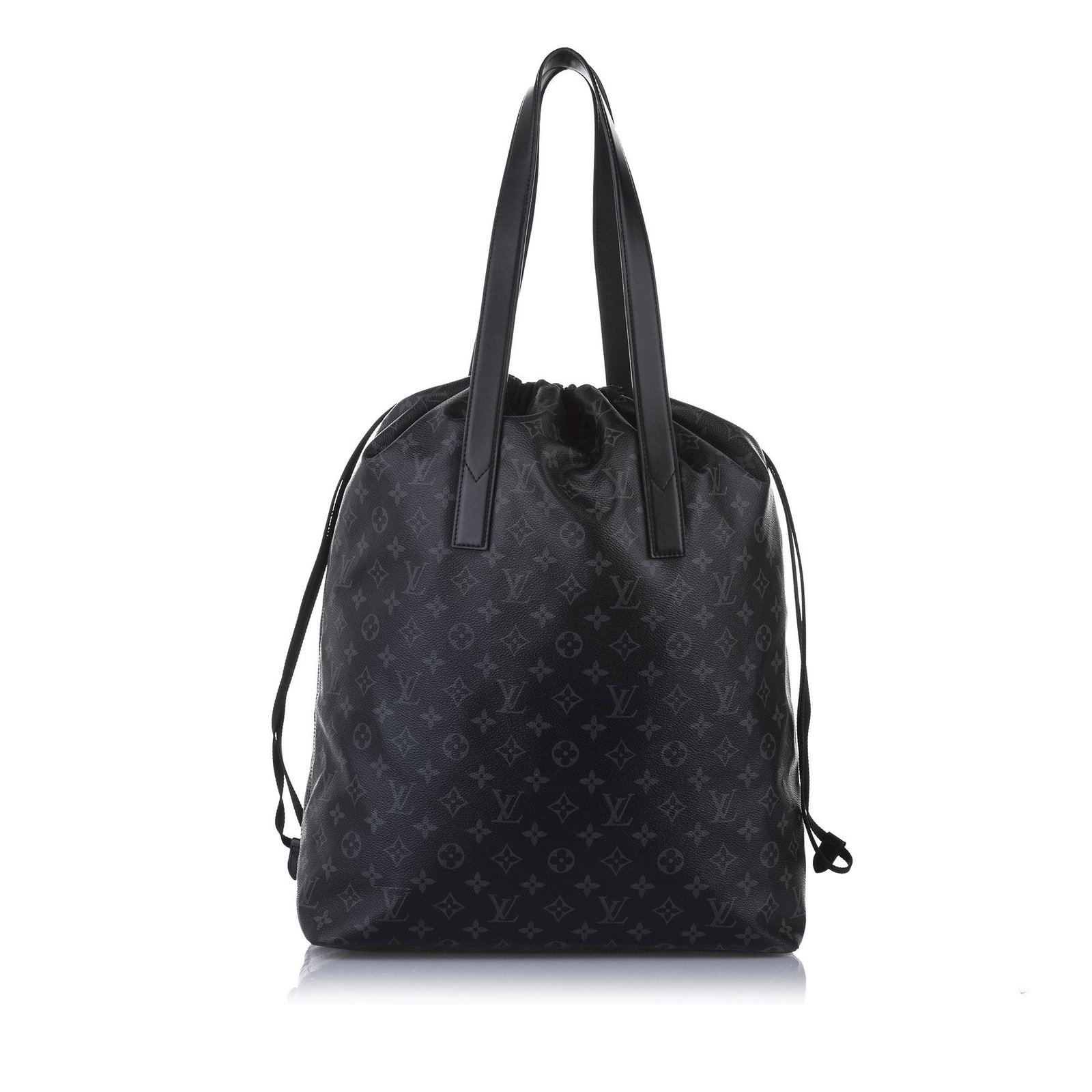 Authentic Louis Vuitton Monogram Eclipse Cabas Light: This item qualifies for FREE DOMESTIC SHIPPING to customers in the USA The Monogram Eclipse Cabas Light features a monogram canvas body and a top drawstring closure. Brand: Louis Vuitton Model: Monogr