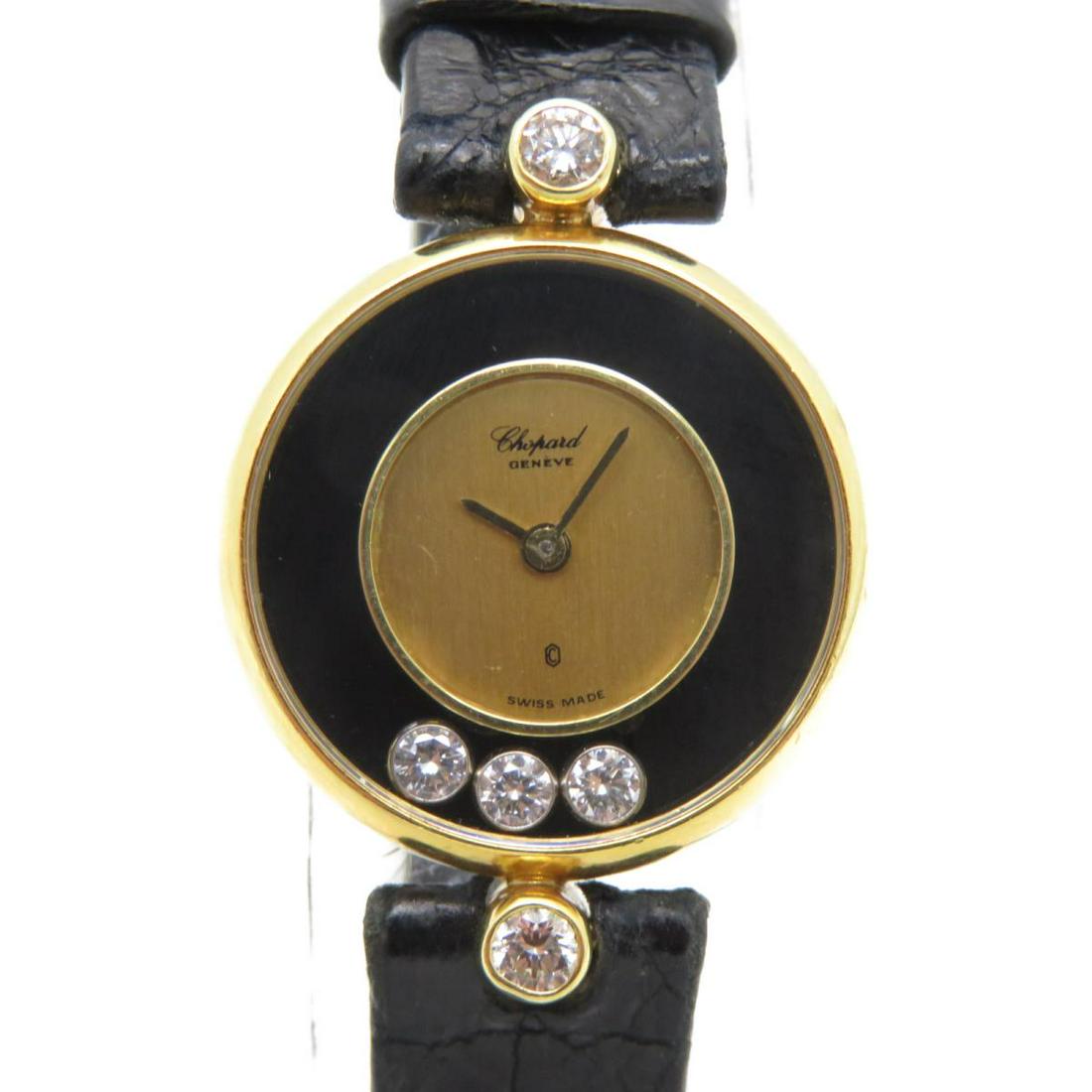 Authentic Chopard Quartz Happy Diamond K18: This item qualifies for FREE DOMESTIC SHIPPING to customers in the USA Chopard Quartz Happy Diamond K18 The BIDHAUS Guarantee: Photos descriptions and estimates were prepared with the utmost care by o