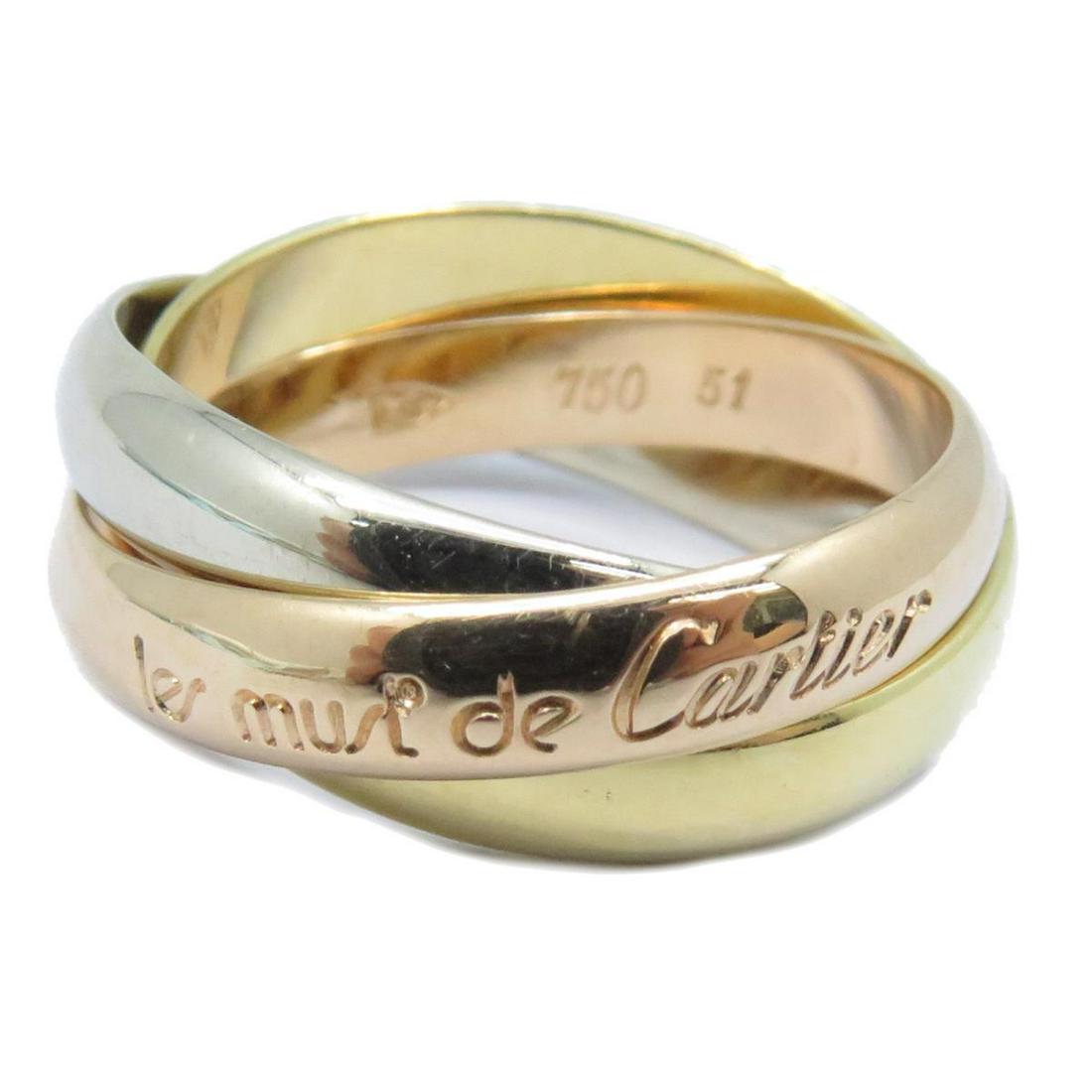 Authentic Cartier Trinity Ring 18K: This item qualifies for FREE DOMESTIC SHIPPING to customers in the USA Cartier Trinity Ring 18K The BIDHAUS Guarantee: Photos descriptions and estimates were prepared with the utmost care by our team 