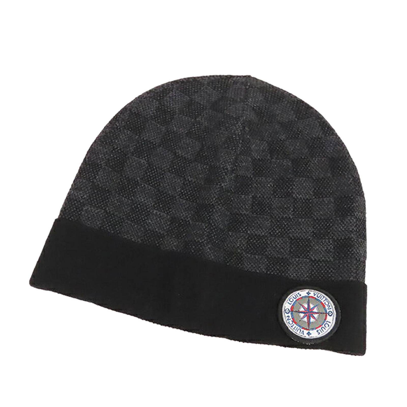 Authentic Louis Vuitton Damier Graphite Map Petit Hat: This item qualifies for FREE DOMESTIC SHIPPING to customers in the USA This beanie features a 100% wool. Brand: Louis Vuitton Model: Damier Graphite Map Petit Hat Origin: France Category: Accessories
