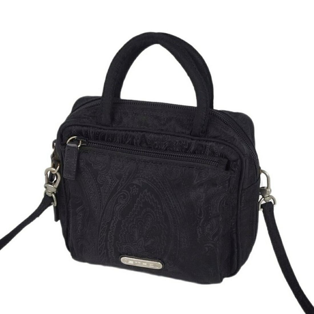 Authentic Etro 2way Handbag Shoulder Bag Ladies Black: This item qualifies for FREE DOMESTIC SHIPPING to customers in the USA Brand: Etro Type: Handbag, Shoulder bag Gender: Women Accessories: Shoulder strap Condition: Used (very good) Material: Nylon can