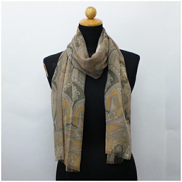 Authentic Etro Silk Scarf Rectangle Shawl Beige x: This item qualifies for FREE DOMESTIC SHIPPING to customers in the USA Brand: Etro Type: Scarf Gender: Men,Women Condition: Used (very good) Material: Silk ,100% Color: Beige, Orange Size (LxW): 1.68m