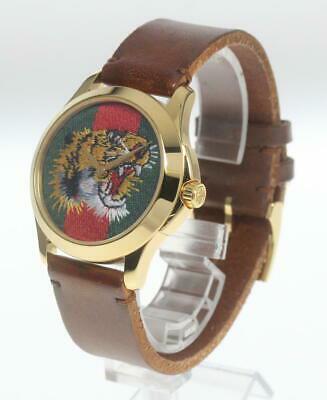 Authentic GUCCI G Timeless Marche de Merveille Tiger: This item qualifies for FREE DOMESTIC SHIPPING to customers in the USA State rank Body rank AB Belt trunk AB Product condition Glass dust (inside) Case a little scratch Bezel slight scratches Belt / b