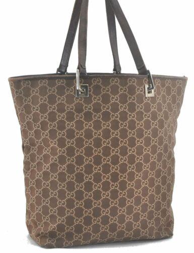 Authentic GUCCI Shoulder Tote GG Canvas Leather Brown: This item qualifies for FREE DOMESTIC SHIPPING to customers in the USA Brand: Gucci Style: Tote Bag Country/Region Of Manufacture: Italy Type: Tote Bag Serial Number: 00210983444 Department: Women Bag