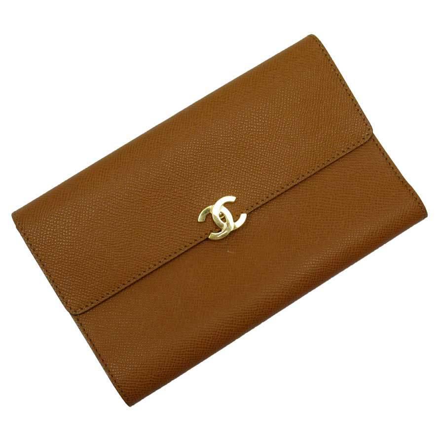 Authentic Chanel Tri-Fold Wallet Coco Mark Brown Gold: Brand: Chanel Type: Wallet (tri-fold) Condition: Used (good) Material: Leather Color: Brown, Gold Size (HxWxD): 12cm x 19.5cm x 2.5cm / 4.72'' x 7.67'' x 0.98'' Damage Ranking: Inside ,Pen mark ,- Cou