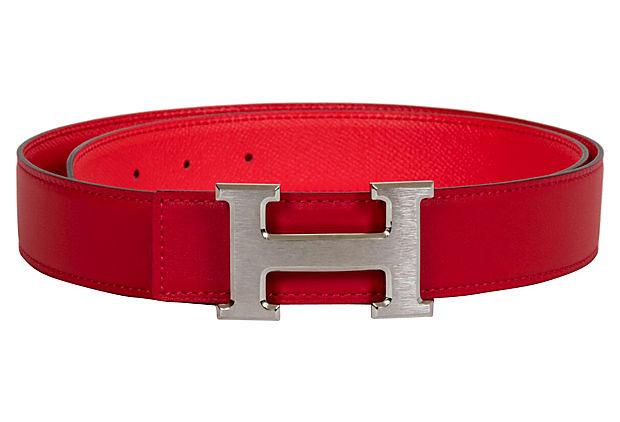 Authentic Hermes Red & Bouganville Reversible Belt: This item qualifies for FREE DOMESTIC SHIPPING to customers in the USA Condition: New Era: Contemporary Dimensions: 41" L x 1.5" H Materials: swift leather/epsom leather/rhodium Color: red/bougainvill