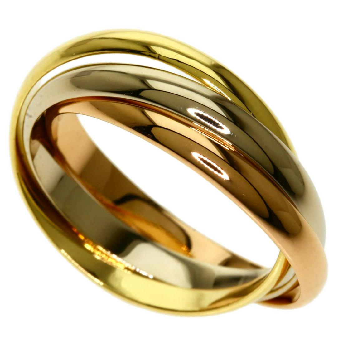 Authentic Cartier Trinity Ring S # 52 / K18 Yellow Gold: This item qualifies for FREE DOMESTIC SHIPPING to customers in the USA Brand: Cartier Gender: Women Condition: Used (very good) Material: Pink gold (18K), White gold (18K), Yellow gold (18K) Color: Pi