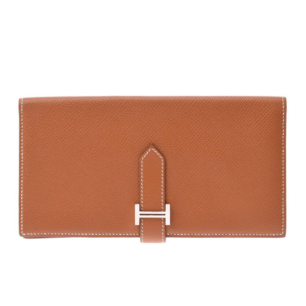 Authentic HERMES Bearnsfre Gold A engraved around 2017: This item qualifies for FREE DOMESTIC SHIPPING to customers in the USA Brand: Hermes Type: Long wallet (bi-fold) Gender: Men,Women Condition: Used (very good) Material: Epsom leather Color: Gold Size 