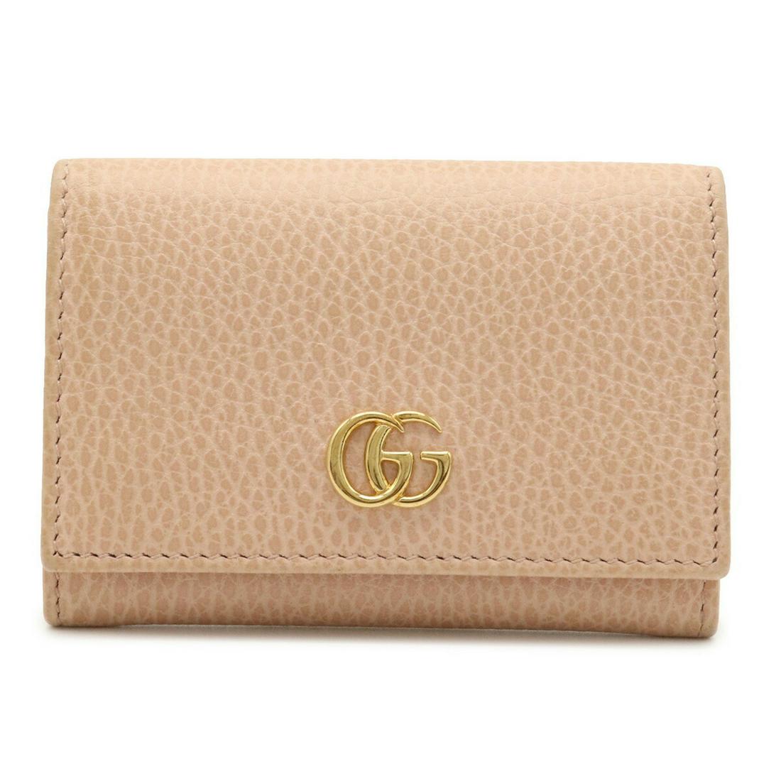 Authentic GUCCI GG Marmont Petit Card Case Leather Pink: Brand: Gucci Model: 474748 Type: Card case Accessories: Box Condition: Used (very good) Material: Leather Color: Black, Pink Size (HxWxD): 7.5cm x 11cm / 2.95'' x 4.33'' Damage Ranking: Overall ,Scuff
