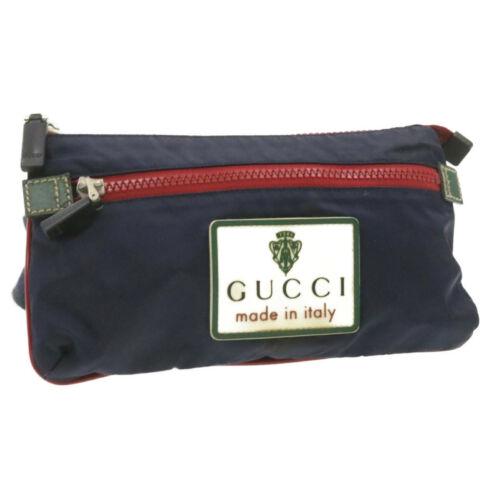 Authentic GUCCI Sherry Line Waist Bag Nylon Navy Red: This item qualifies for FREE DOMESTIC SHIPPING to customers in the USA Size: W25 X H14Cm(Approx) Material: Nylon Country/Region Of Manufacture: Italy Color: Navy/ Red/ Green Department: Women Brand: N