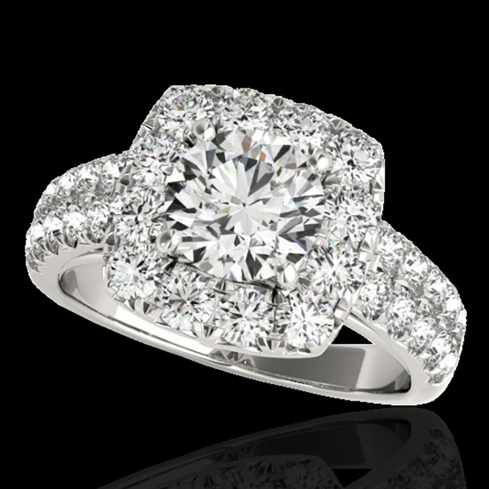 2.25 ctw Certified Diamond Solitaire Halo Ring 10k: This item qualifies for FREE DOMESTIC SHIPPING to customers in the USA 2.25 ctw Certified Diamond Solitaire Halo Ring 10k White Gold Designer Brand Luxury Jewelrymade in the USA Suggested Retail Price