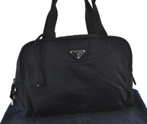 Authentic PRADA Nylon Hand Boston Bag Black: This item qualifies for FREE DOMESTIC SHIPPING to customers in the USA Brand: Prada Style: Hand Bag Country/Region Of Manufacture: Italy Type: Hand Bag Bag Length: 11.4Inches (29Cm) Department: Women 