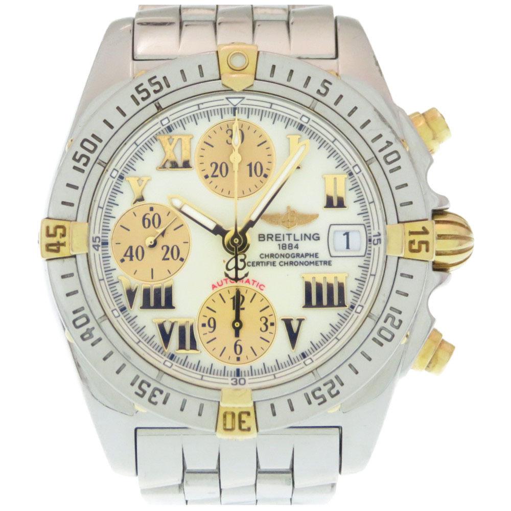Authentic Breitling Chrono Cockpit Bikoro Automatic: Brand: Breitling Type: Sports watch Gender: Men Material (Case): Stainless steel Material (Band): Stainless steel Color (Dial): Ivory Movement: Self Winding (Automatic) Functions: Chronograph, Date Ca