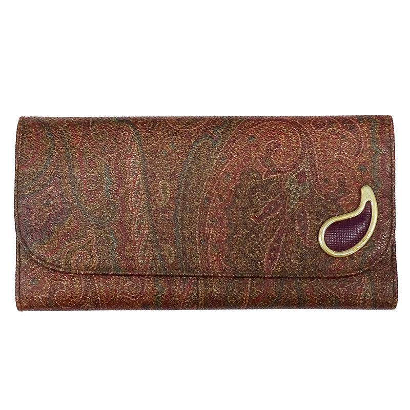 Authentic Etro long wallet tri-fold PVC Bordeaux brown: This item qualifies for FREE DOMESTIC SHIPPING to customers in the USA Brand: Etro Type: Long wallet (tri-fold) Gender: Women Accessories: None Condition: Used (good) Material: PVC Color: Bordeaux bro