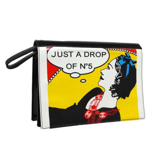 Authentic CHANEL Mademoiselle Clutch Hand Bag: This item qualifies for FREE DOMESTIC SHIPPING to customers in the USA Size: Medium Features: Inner Pockets Accents: Logo Color: Yellow Black White Red Blue Model: Clutch MPN: Does not apply Country/R