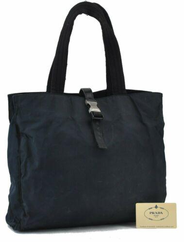 Authentic PRADA Nylon Shoulder Tote Bag Navy Blue: This item qualifies for FREE DOMESTIC SHIPPING to customers in the USA Brand: Prada Country/Region Of Manufacture: Italy Bag Length: 13.6Inches (34.5Cm) Bag Height: 12.4Inches (31.5Cm) Bag Depth: 3.1I