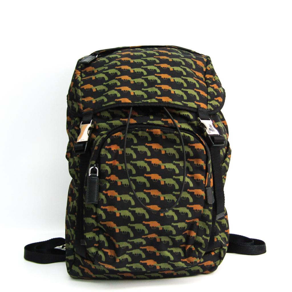 Authentic Prada TESSUTO Pistol Pattern 2VZ062 Men's: This item qualifies for FREE DOMESTIC SHIPPING to customers in the USA Brand: Prada Model: TESSUTO pistol pattern 2VZ062 Type: Backpack Gender: Men Condition: Used (very good) Material: Leather ,Nylon