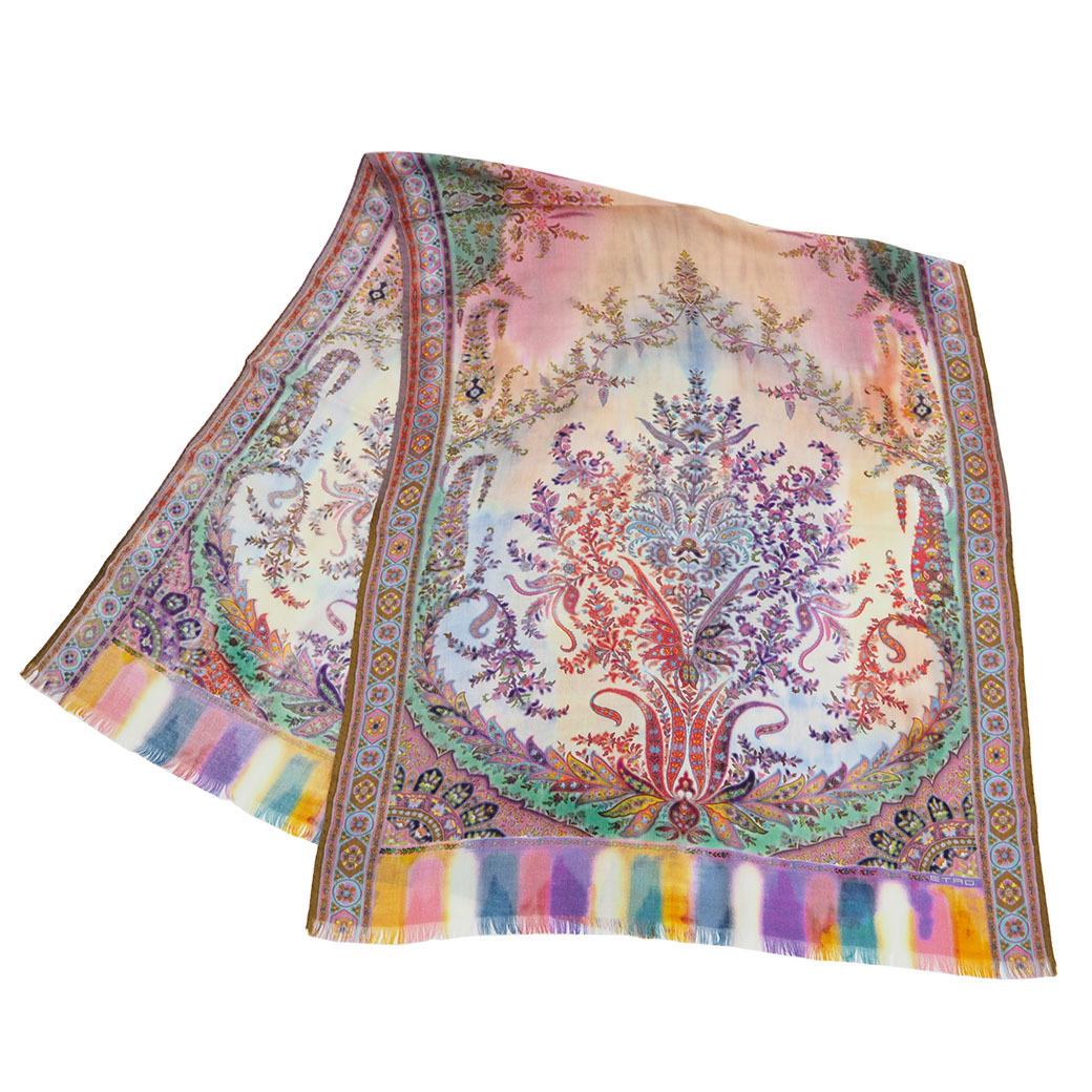 Authentic Etro Stole Cashmere x Silk Shawl Ladies: This item qualifies for FREE DOMESTIC SHIPPING to customers in the USA Brand: Etro Type: Stole Gender: Women Accessories: Box Condition: Used (like new) Material: Cashmere ,Silk Color: Multi-color Dam