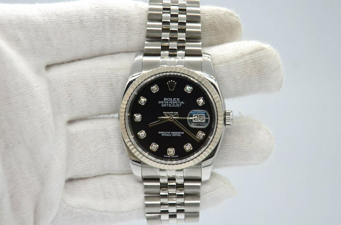 Authentic Rolex 116234 Datejust 36mm Steel Fluted: This item qualifies for FREE DOMESTIC SHIPPING to customers in the USA Basic Info Brand: Rolex Model: Datejust Reference number: 116234 Movement: Automatic Case material: Steel Bracelet material: Stee