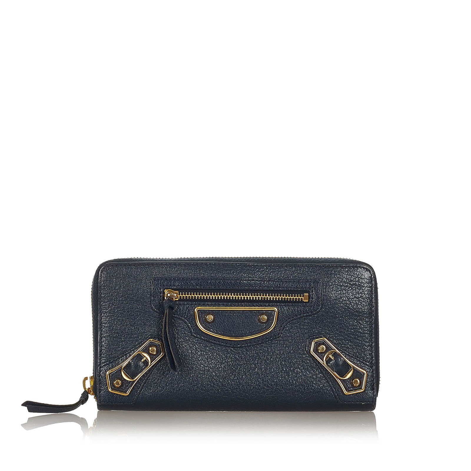 Authentic Balenciaga Motocross Leather Zip Around: This item qualifies for FREE DOMESTIC SHIPPING to customers in the USA This wallet features a leather body a zip around closure and interior zip and slip pockets. Brand: Balenciaga Model: Motocross Le