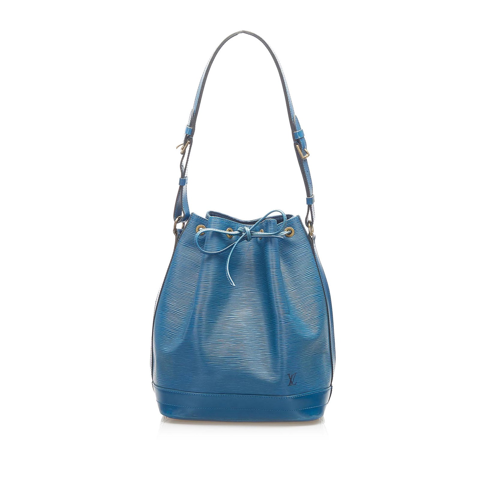 Authentic Louis Vuitton Epi Noe: This item qualifies for FREE DOMESTIC SHIPPING to customers in the USA The Noe features an epi leather body an adjustable flat strap an open top with a drawstring closure and Alcantara lining. Brand: 