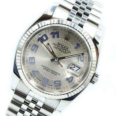 Authentic Rolex Datejust 116234 Silver Dial White Gold: This item qualifies for FREE DOMESTIC SHIPPING to customers in the USA Rolex Datejust 116234 Silver Dial White Gold Stainless Steel Men's Watch Brand: Rolex Model: 116234 Product name Datejust materia
