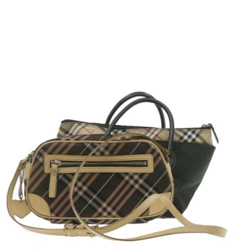Authentic BURBERRY Nova Check Hand Shoulder Bag Beige: This item qualifies for FREE DOMESTIC SHIPPING to customers in the USA Brand: Burberry Size: W26 X H13 X D7Cm(Approx)W28 X H16 X D16Cm(Approx) Color: Black Country/Region Of Manufacture: Italy Materia