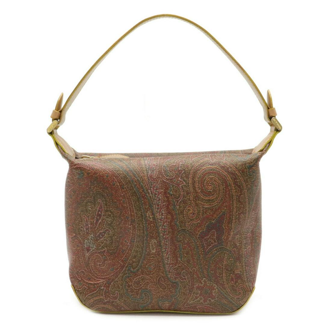 Authentic ETRO Paisley Handbag Shoulder Bag One: This item qualifies for FREE DOMESTIC SHIPPING to customers in the USA Brand: Etro Type: Handbag, Shoulder bag Material: PVC ,Leather Color: Brown, Multi-color Size (HxWxD): 17cm x 20cm x 8cm / 6.69''