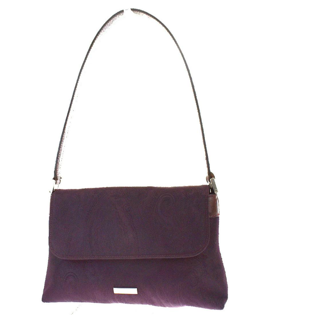 Authentic Etro Paisley Nylon,Leather Shoulder Bag: This item qualifies for FREE DOMESTIC SHIPPING to customers in the USA Brand: Etro Model: Paisley Type: Shoulder bag Material: Nylon ,Leather Color: Purple Size (HxWxD): 15cm x 24cm x 5.5cm / 5.9'' x