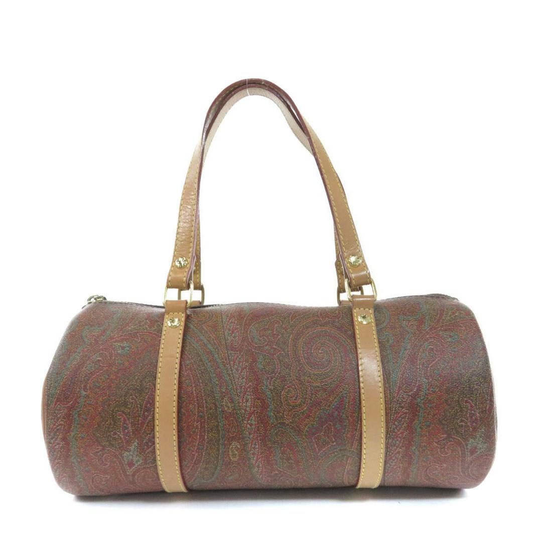 Authentic Etro Paisley Handbag PVC Ladies: This item qualifies for FREE DOMESTIC SHIPPING to customers in the USA Brand: Etro Model: Paisley pattern Type: Handbag Material: PVC Color: Brown Size (HxWxD): 14cm x 30cm x 13cm / 5.51'' x 11.81'' x