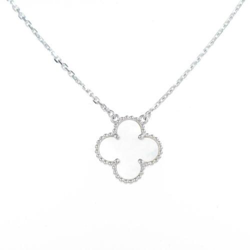 Authentic Van Cleef & Arpels Vintage Alhambra necklace: This item qualifies for FREE DOMESTIC SHIPPING to customers in the USA Brand: Van Cleef & Arpels Accessories: No Warranty Card Material: 750Wg Actualsize: Imate Size Of Pendant (Height X Width) : 15.0