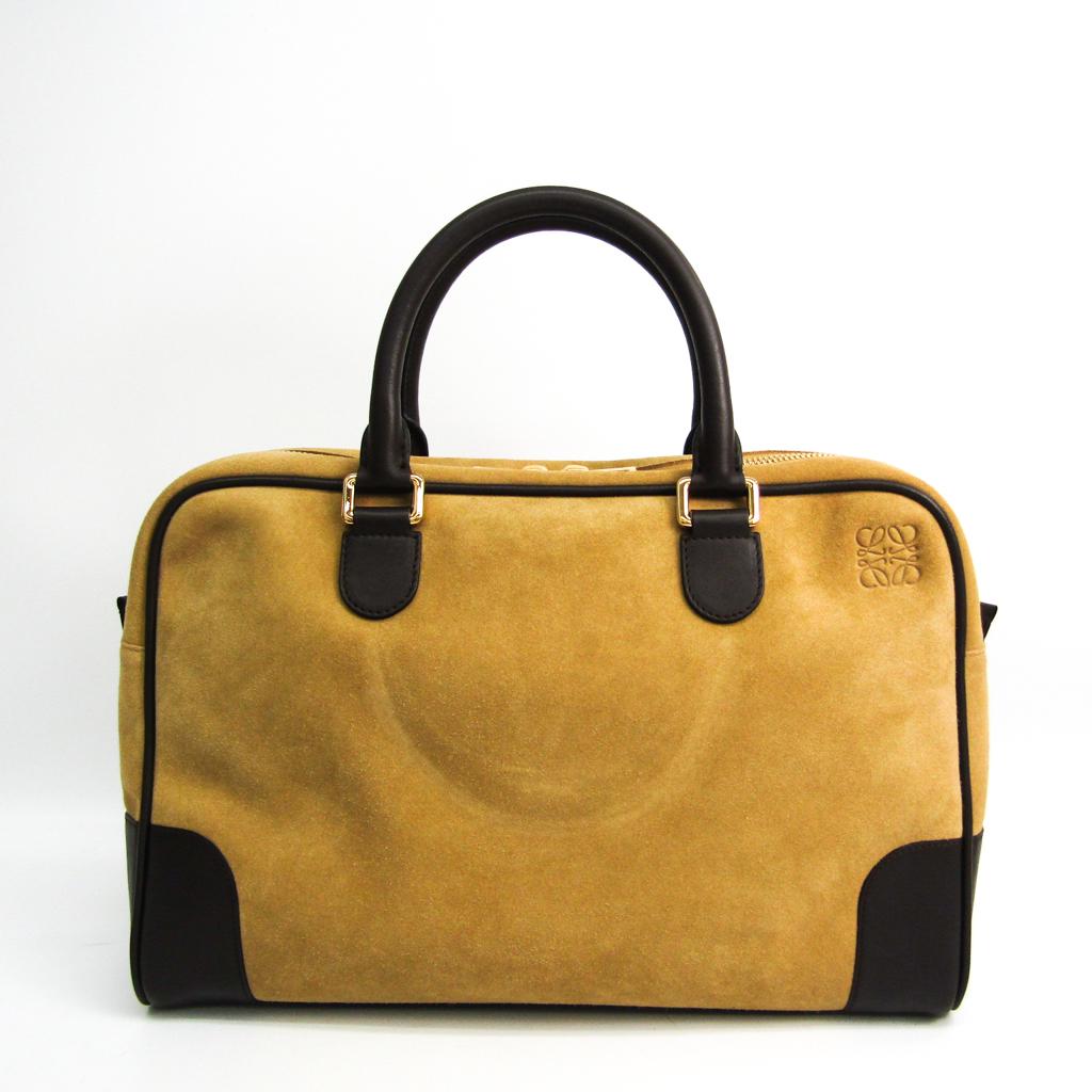 Authentic Loewe Goya 351.61.L32 Unisex Leather,Suede: This item qualifies for FREE DOMESTIC SHIPPING to customers in the USA Brand: Loewe Model: Goya 351.61.L32 Type: Briefcase, Handbag Material: Leather ,Suede Color: Dark brown, Gold Size (HxWxD): 25cm