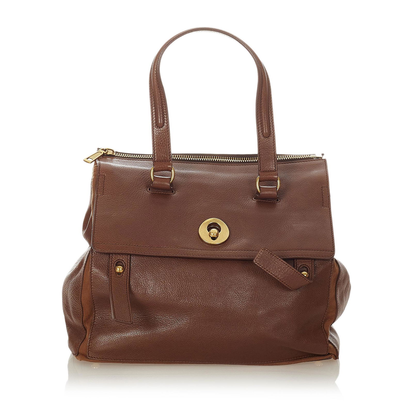 Authentic YSL Muse Two Leather Handbag: This item qualifies for FREE DOMESTIC SHIPPING to customers in the USA The Muse Two handbag features a leather body flat leather handles a front flap with a hook closure a top zip closure and interior