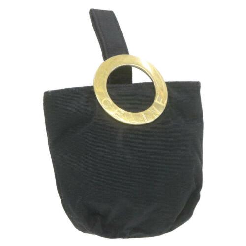Authentic CELINE Ring Motif Pouch Black Nylon: This item qualifies for FREE DOMESTIC SHIPPING to customers in the USA Brand: CELINE Size: W12 x H11 x D5.5cm(Approx) Color: Black Type: unknown Material: Nylon Department: Woman Style: Pouch EAN: Doe
