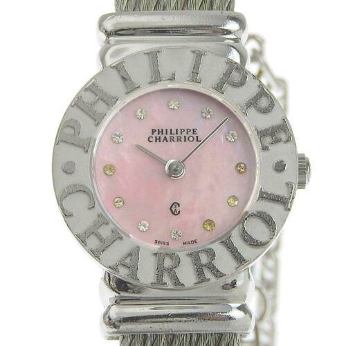 Authentic Philippe Charriol Saint-Tropez 97 17358 12P: This item qualifies for FREE DOMESTIC SHIPPING to customers in the USA Type: Wristwatch Brand: Philippe Charriol Department: Womens The BIDHAUS Guarantee: Photos descriptions and estimates were prepar